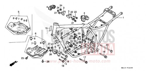 FRAME BODY (XR250RE/RF) XR250RF de 1985